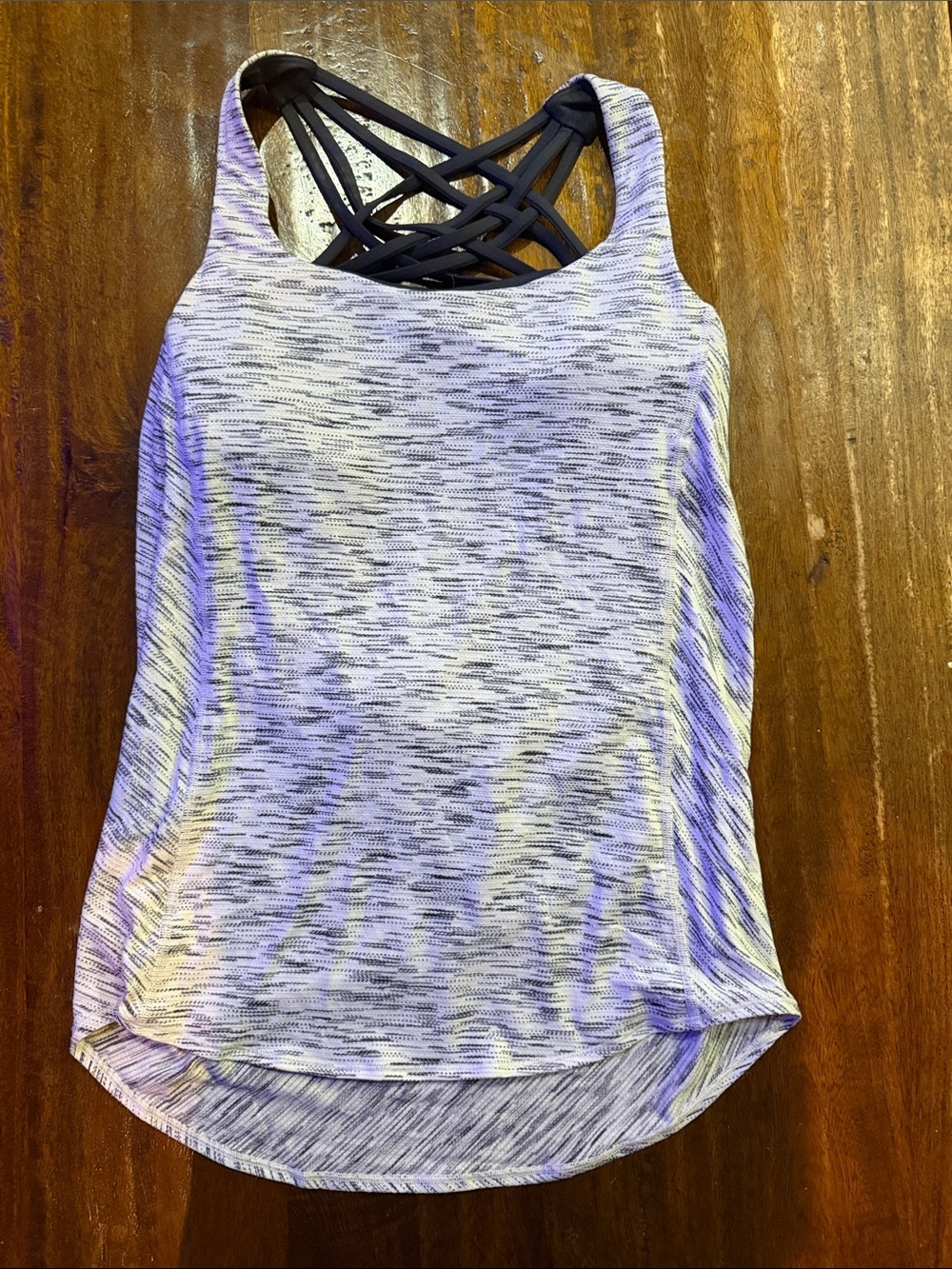 lululemon athletica Black and Grey Tank with Crisscross Back and Bra. NWOT